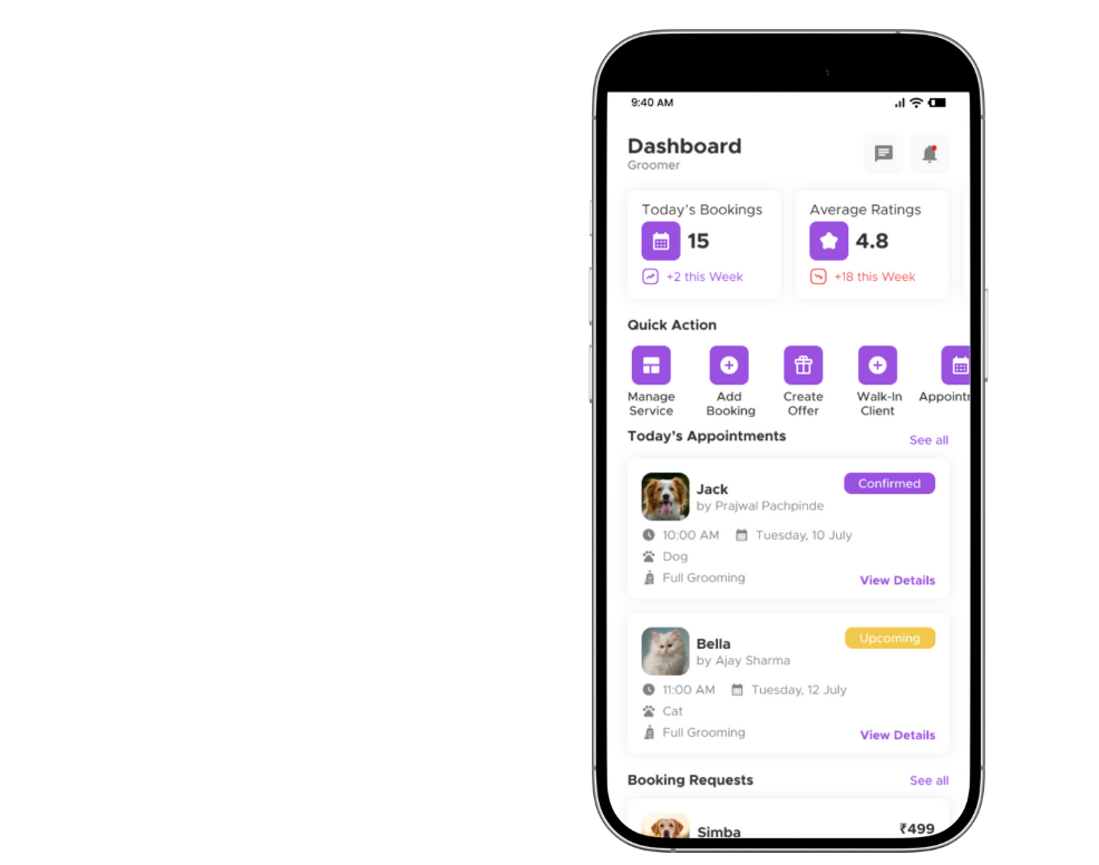 Groomer App Mockup